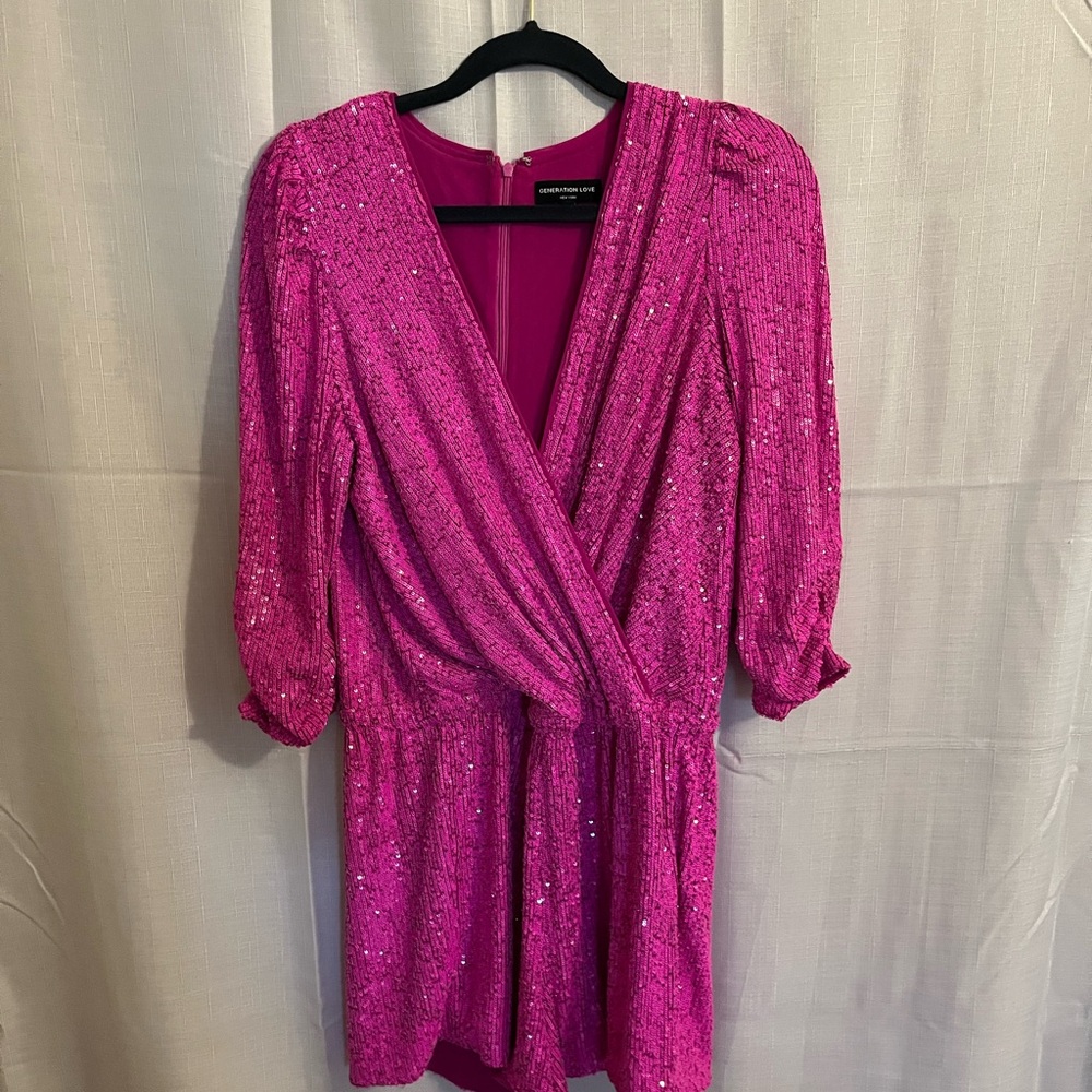 Pink Sequin Romper